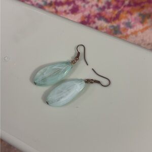 Blue Teardrop Earrings Minimalist Jewelry